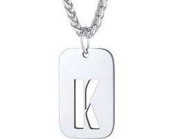 Kettingen met Naamplaatjes voor Heren - Roestvrij Stalen Beginletters en Hangers in Zilver, Goud of Zwart