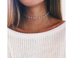 Korte Regenboog Choker Ketting met Kristal en Goudkleur - Boho Stijl Collier voor Dames en Meisjes