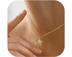 Kruisketting Dames | 14K Goud Verguld | Stijlvolle Halsketting voor Vrouwen