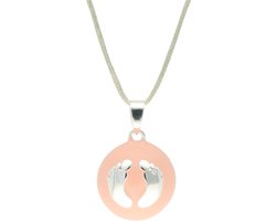 La Rosa Princesa Bola Zwangerschapsketting Voetjes Roze