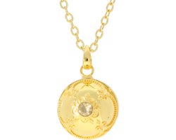 La Rosa Princesa Filigree Bola 925 zilveren Zwangerschapsketting Goudkleurig Verguld - Citrien Zwanger cadeau