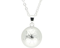 La Rosa Princesa Tree of Life Bola Zwangerschapsketting Zilverkleurig Zwangerschapsbelletje - Babybel Zwanger cadeau