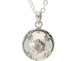 La Rosa Princesa Zilveren Bola Zwangerschapsketting Rozenkwarts