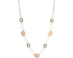 Lange Boho Gouden Ketting met Natuursteen Kralen