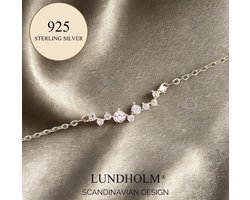 Lundholm Luxe Zilveren Ketting Dames Hanger Goudkleurig – 925 Sterling Silver – 18K Goud Verguld – Minimalistisch met Zirkonia – 40+5 cm – Elegant – Luxe Geschenkverpakking – Cadeau voor Vrouw