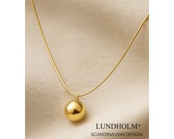Lundholm Luxe Zwangerschapsketting – Premium Stainless Steel Gold Plated – Bola Ketting met Rustgevend Geluid – Bora Serie - 80 cm + 7 cm Verstelbaar – Waterproof & Hypoallergeen – Inclusief Luxe Geschenkverpakking - Babyshower Cadeau Tip