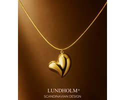 Lundholm Zwangerschapsketting Dames Goudkleurig - Premium Stainless Steel Gold Plated - Hartjes Hanger met Rustgevend Geluid - Luxe Cadeau voor Vrouw, Babyshower of Gender Reveal - Luxe Geschenkverpakking