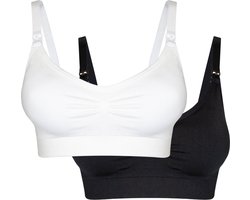 MAGIC Bodyfashion Mama Comfort Nursing Bra (2-pack) Dames Zwart & Wit - Maat XL