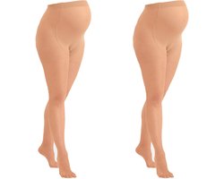 Mamsy - 2-Pack Comfortabele Sheer Zwangerschapspanty 20den - Naturel - M