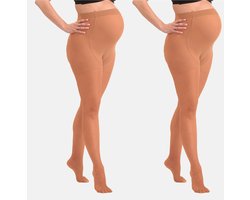 Mamsy - 2-Pack Half-Sheer Zwangerschapspanty 40den - Naturel -XL