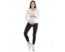 Mamsy - Barcelona - Zwangerschapslegging uit ademend katoen -7/8 - Zwart - XS