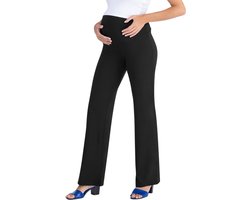 Mamsy - Cinzia - Geklede zwangerschapsbroek - Brede pijp - Zwart - S