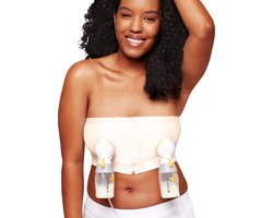 Medela Hands-free™ kolf bh - Kolf bh voor handsfree kolven - Easy Expression bustier - Stretch - Extra zacht - Met ritssluiting - Chai - Maat S