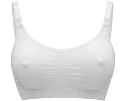 Medela Keep Cool bh – Naadloze voedingsbh – Zwangerschapsbh met 2 ademende zones – Soft Touchmateriaal – Wit – L