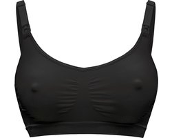 Medela Keep Cool bh – Naadloze voedingsbh – Zwangerschapsbh met 2 ademende zones – Soft Touchmateriaal – Zwart– L