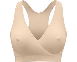 Medela Keep Cool Sleep bh - Naadloze slaapbh - Zwangerschapsbh - Voedingsbh met 2 ademende zones - Soft Touchmateriaal - Chai - Maat L