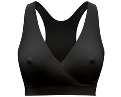 Medela Keep Cool Sleep bh - Naadloze slaapbh - Zwangerschapsbh - Voedingsbh met 2 ademende zones - Soft Touchmateriaal - Zwart - Maat XL