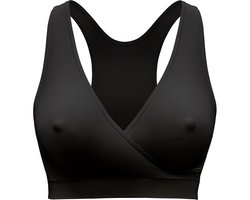 Medela Keep Cool Sleep bh - Naadloze slaapbh - Zwangerschapsbh - Voedingsbh met 2 ademende zones - Soft Touchmateriaal - Zwart - XXL