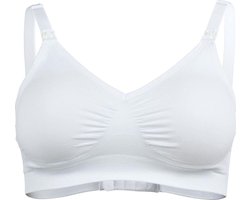 Medela Keep Cool Ultra bh - Naadloze voedingsbh - Zwangerschapsbh met 6 ademende zones - Soft Touchmateriaal - Comfortabel en ondersteunend - Wit - L