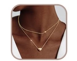 Meerlagige gouden hartketting voor dames - 14 karaat verguld