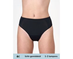 Moodies menstruatie zwemkleding - Bikinibroekje - Cheeky - licht - gemiddeld kruisje - maat S - Zwart