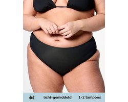 Moodies menstruatie zwemkleding - Bikinibroekje - Cheeky - licht - gemiddeld kruisje - maat XL - Zwart