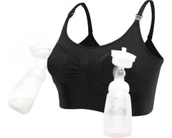 Nutrea N1 – VoedingsBH en Kolf BH in 1 – Voedingstop – Verstelbaar – Naadloos – Zwart – Maat S