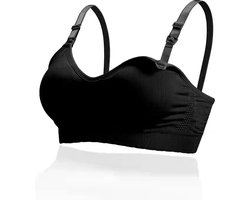 Nutrea N3 – VoedingsBH – ZwangerschapsBH – Naadloos – Zonder Beugel – Geschikt voor draadloze borstkolf – Zwart – Maat XL