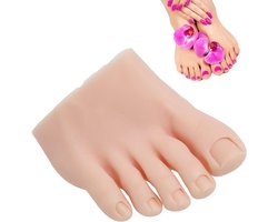 Oefen Nep Voet Model, Flexibele Zachte Siliconen Oefenvoet Nagel Oefen Oefenvoet, Halve Voet Etalagepop voor Acryl Nagels Kunst Training Display, Siliconen Oefenvoet (Links