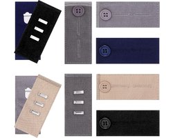 Pack of 10 Trousers Extensions - Waistband Extension Button - Trouser Extender met Metal Hooks voor Kostuum Trousers, Skirts en Maternity Trousers