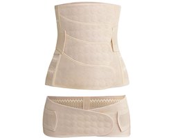 Postpartum buikband, 4-delige set, maat XXL, antislip en niet-rollende rand, 3-in-1 shaper voor vrouwen, buiksteunriem met bekkensteun, buikriem, taille-shaper, zwangerschapssteunriem