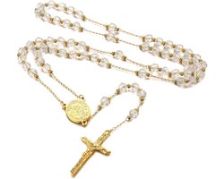 Rozenkrans Ketting voor Dames met Sint Michaël Amulet - Zilveren Mala voor Bescherming en Geloof