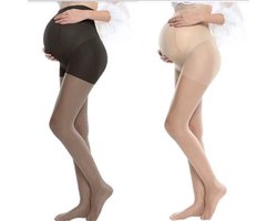 Set van 2 Zwangerschapspanty’s – High Waist - Zwart & Nude - 20–30 DEN - One Size (± M) - Comfort voor het 2e & 3e Trimester