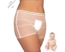 Set van 8 postpartum netbroekjes Postpartum ondergoed voor na de bevalling en keizersnede, voor een veilige bescherming van uw maandverband na de geboorte. (L)