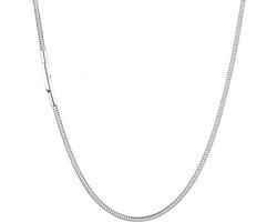Slangenketting roestvrij staal zilver zwart, 2-4 mm dik, 46-71 cm lengte, herenketting