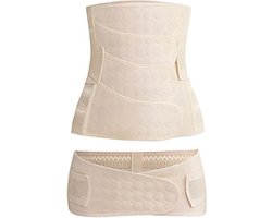 Sluitlaken - Postpartum Buikband - Buikbanden - Buikband na Zwangerschap - 3-in-1 postpartumriem voor dames - rugvormende riem, keizersnede - postnatale buikband - XX-Groot - Beige