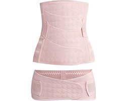 Sluitlaken - Postpartum Buikband - Buikbanden - Buikband na Zwangerschap - 3-in-1 postpartumriem voor dames - rugvormende riem, keizersnede - postnatale buikband - XXL - Roze