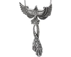 Stalen Phoenix Hanger Ketting met Beweegbare Staart Veer - 30" Roestvrij Staal