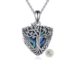 Sterling Zilveren Levensboom Medaillon Ketting voor Vrouwen