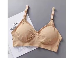 TSD goods - Voedingsbh - BH voor borstvoeding - Zwangerschapsbh - BH voor zwangere vrouwen - Maternity - Verstelbaar - beige - Maat L