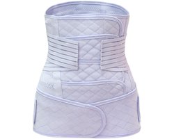 Verstelbare, ademende en elastische postpartum buikband voor vormgeving en herstel, tweedelige set - XL (paars).
