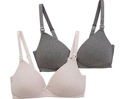 Vertbaudet 2 gewatteerde borstvoedings- & zwangerschapsbeha's in stretch katoen