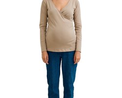 Vertbaudet Zwangerschaps- en borstvoeding t-shirt met overslag en ribbels