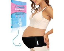 VidaMore Premium Buikband  - Verstelbaar Zwangerschapsband - Tegen rugpijn en bekkeninstabiliteit – Zwangerschap – Zwangerschapscadeau - Zwart