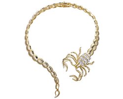 Vintage Stijl Gouden Choker Ketting voor Dames - Chunky Schorpioen Statement Sieraad