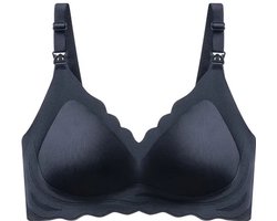 Wow Peach - Soft Seamless Voedings BH - Padded Beha - Zonder Beugel - Naadloos - Borstvoeding - Nursing - Mama - Comfort - Silky - Ademend - Kleur: Zwart - Maat: XXL