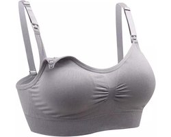 Wow Peach Voedings BH Grijs Large - Cupmaat 82-93 A/B/C/D/E - Zwangerschapsbh - Borstvoeding - Zwangerschap - Moeder - Maternity bra - Meegroeibh - Maat 36/38