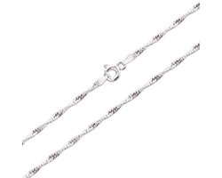 Zilveren Singapore Ketting 925 met Gedraaid Ontwerp voor Dames