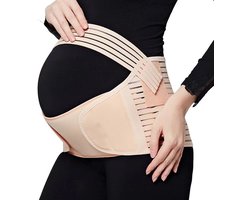 Zwangerschapsband - Bekkenbrace -Zwangerschapsrugondersteuning - Geschikt voor taille, rug en buikband - Ademende zwangerschapsgordel - Geschikt voor zwangere vrouwen - Buikondersteunende riem - Verstelbaar en ademend - Beige - XL