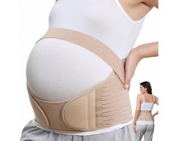 Zwangerschapsband - Maat XXL - Beige - Buikband zwangerschap - Steunband bekken - Pregnancy belt – Bekkenbrace - Bekkenband – Zwangerschapskleding – Sluitlaken – Zwangerschap cadeau - LOUZIR